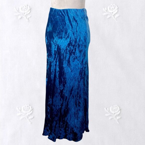 Dresses & Skirts - Celestial Whimsygoth Blue Navy Color Gradient Velvet Midi Maxi Skirt XS / S